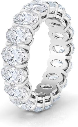 HauteCarat Oval Cut Lab Grown Diamond Eternity Band in White Gold at Nordstrom, Size 4.5