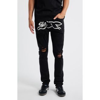 Icecream Returner Ripped Slim Leg Jeans in Black Chocolate Chip at Nordstrom Rack, Size 32