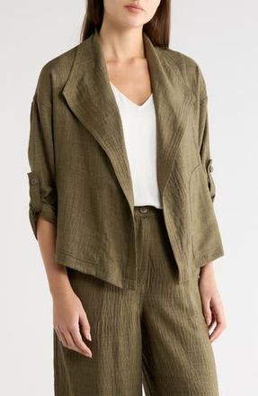 Max Studio Textured Drape Jacket in Heather Sage at Nordstrom Rack, Size X-Small