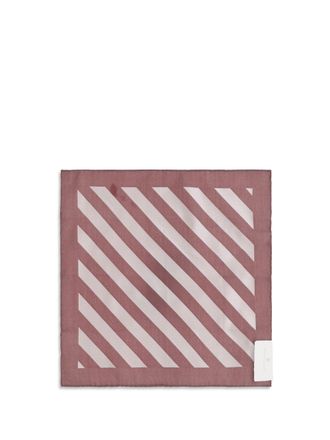 Brunello Cucinelli Striped Cotton Pocket Square - Purple