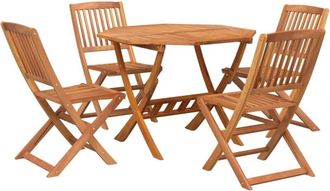 vidaXL 5 Piece Garden Dining Set Solid Wood Acacia vidaXL