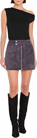 Amanda Uprichard Becker Mini Skirt In Graphite