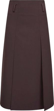 Blanca Vita Gonna midi con inserti - Marrone