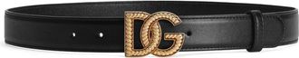 Dolce & Gabbana Logo-plaque Leather Belt