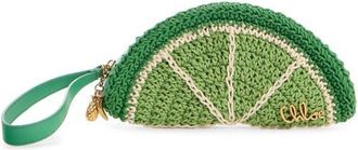 Chlo&eacute; Tropicus Crocheted Wristlet in Conifer Green at Nordstrom