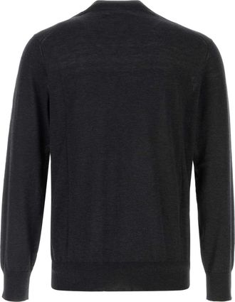 Brunello Cucinelli Mens Manica Sweater Gray Silk Cotton