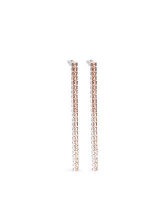 Izabel Display Tennis square-stone earrings - Silver