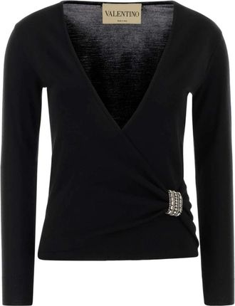 Valentino Garavani Dames, Truien, Zwart, Maat: XS