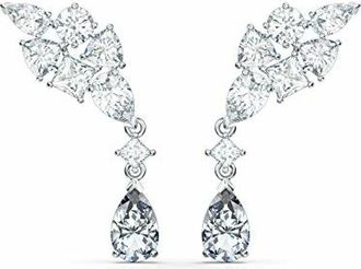 Swarovski Tennis Deluxe Mixed Cut Oorhangers - Dames - Accessoires - Wit - Maat: ONE Size