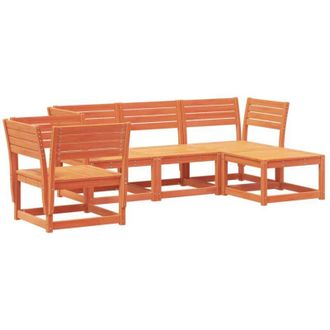 vidaXL Juego De Muebles Jard&iacute;n 5 Pzas Madera Maciza Pino Marr&oacute;n Cera Vidaxl