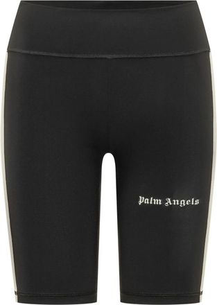 Palm Angels Classic Logo Track Biker Shorts - Dames - Korte Broeken - Zwart - M - Polyester - Korte Broeken