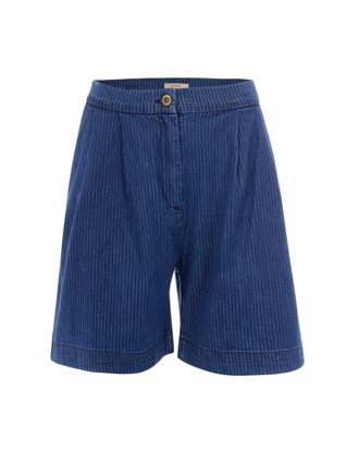 Sessun Bermuda Shorts in Denim Twill with Jewel Button