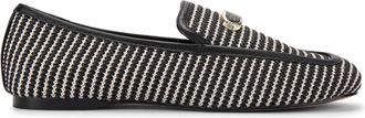 Steve Madden Womens Ridgeview Black Raffia Loafers Fabric - Size UK 4
