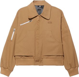 GCDS Canvas Shirt Jacket - Heren - Zomerjassen - Beige - S - Katoen - Jassen