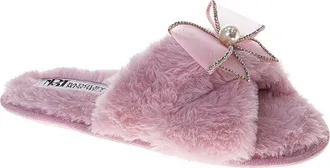 Badgley Mischka Badgley Mischka Womens Bow Comfort Slippers in Pink at Nordstrom, Size 10