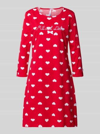 Louis & Louisa Relaxed Fit Nachthemd mit Statement-Stitching in Rot, Größe XS