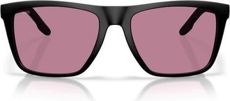 Costa Mainsail XL 59mm Polarized Square Sunglasses in Matte Black /Rose 580P at Nordstrom