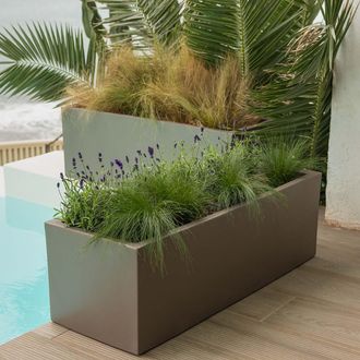 OEM Jara 100 Macetero Rectangular De Interior Y Exterior Para Plantas Y Flores Muy Resistente Al Paso Del Tiempo. Jardinera Hecha De Polietileno En Espa&ntilde;a