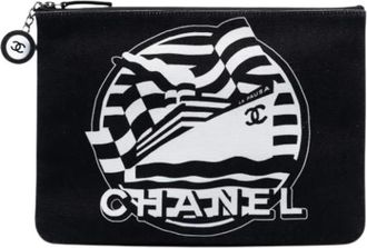 Chanel Pre-owned Canvas Clutch - Dames - Vintage Clutch - Zwart - ONE Size - Vintage