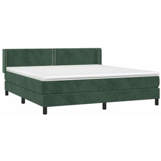 vidaXL Vidaxl - Cama Box Spring Con Colch&oacute;n Terciopelo Verde Oscuro 180x200 Cm