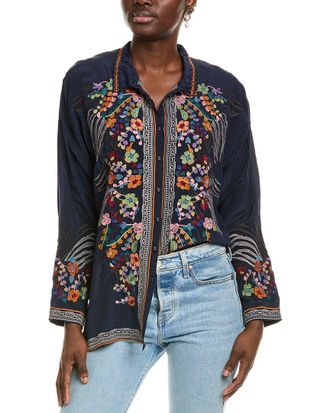 Johnny Was Audrey Silk Blouse