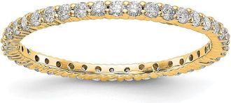 Diamond2Deal 14k Polished Shared Prong 1/2 Ct Diamond Eternity Band Ring