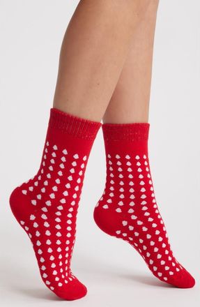 Stems Polka Dot Crew Socks in Red White at Nordstrom