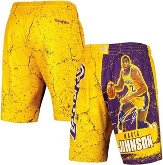 Mitchell & Ness Shorts Magic Johnson Los Angeles Lakers Hardwood Classics - Giallo