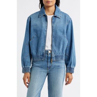 Wit & Wisdom Zip Denim Jacket in Mid Blue at Nordstrom Rack, Size Small