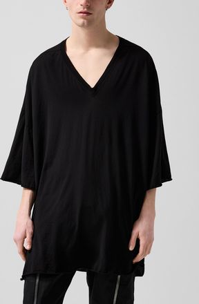 Rick Owens Mens Tommy oversize V-neck T-shirt