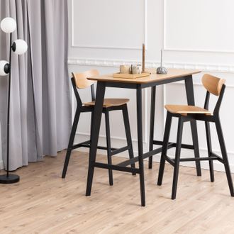 Furniture To Go Roxby Bar Table Included 2 Roxby Bar Stool, Black & Oak