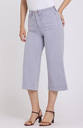 NYDJ Brigitte Patch Pocket High Waist Wide Leg Capri Jeans in Vintage Lavender at Nordstrom, Size 14