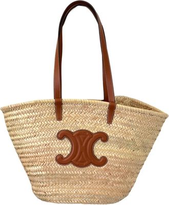 Celine Raffia Leather Basket (Pre-Owned)