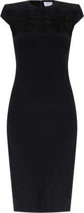 Alexander McQueen Cap-sleeve Lace-embroidered Midi Dress