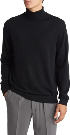 Reiss Caine Slim Fit Turtleneck Wool Sweater in Black at Nordstrom, Size Xx-Large