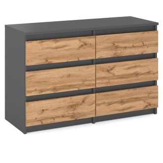 OEM Cassettiera Con Cassetti Mobile Tv Per Soggiorno 100 Cm 6 Cassetti Rovere Grigio Wotan
