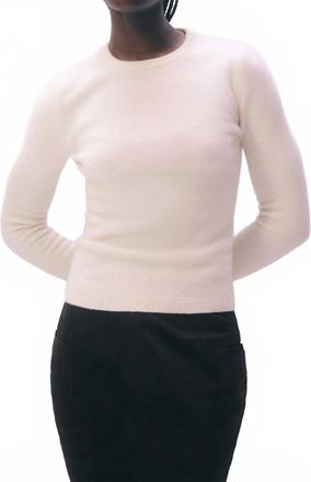 White + Warren Slim Stretch Crewneck Sweater In Pink Sand