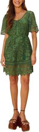Farm Rio Farm Rio Pineapple Guipure Green Mini Dress
