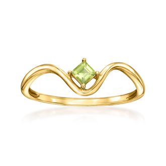 RS Pure by Ross-Simons Peridot Curvy Ring in 14kt Yellow Gold