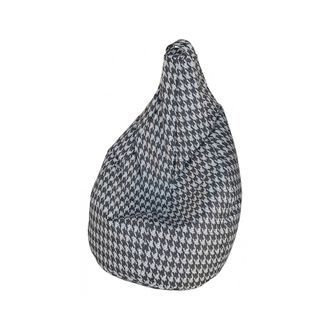 Talamo Italia Talamo Italia - Dmora Puf Con Estampado pied De Poule, Blanco Y Negro, Medidas 80 X 120 X 80 Cm, Con Embalaje Reforzado