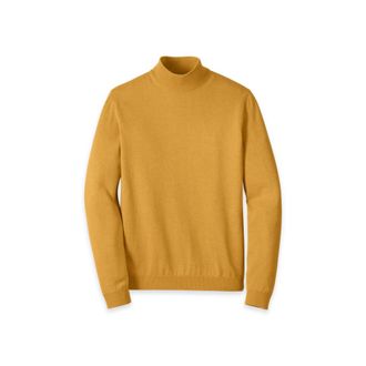 Paul Fredrick Supima Cotton Mock Neck Sweater in Mustard at Nordstrom, Size Xx-Large