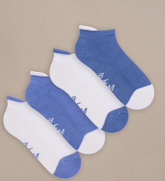 BAM Womens Quarter Crop Socks - 4 Pack -Size 4-7 - UK Size 4-7