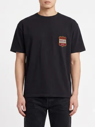 Rhude T-shirt in cotone con stemma logo e spalle scese