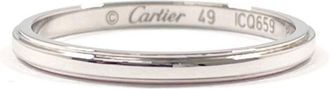 Cartier Silver Platinum 950 Band Ring (Pre-Owned)