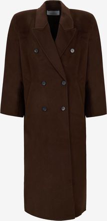 Frankie Shop Langer Doppelreiher-Mantel aus Flanell Gaia