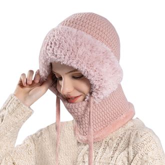 Generic 3 in 1 Beanie Hat for Women,3 in 1 Beanie Hat with Scarf and Mask,Womens Outdoors Windproof Scarf Hat Womens Hats Womens Scar/f All in One Hat Scar/f 