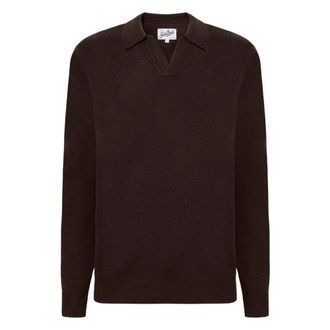 MC2 Saint Barth V-neck Knitwear, male, Brown, L, Convent Alpaca V-neck Knitwear