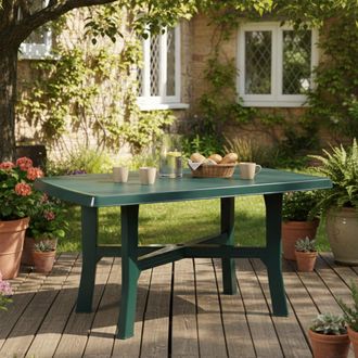 Dmora Dmora Table DExt&eacute;rieur Rectangulaire, Made In Italy, Couleur Verte, Dimensions 88 X 72 X 138 Cm