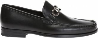 Ferragamo Reversible Gancini Ornament Leather Moccasins, Size 6 EEE