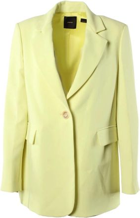 Pinko Single-breasted Blazer - Dames - Blazers - Geel - M - Leer - Jassen